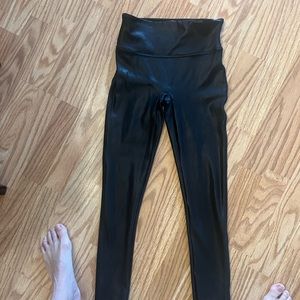 Black Faux leather spanx leggings
